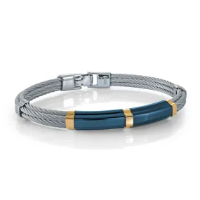 18K Gold Accent Blue Bangle