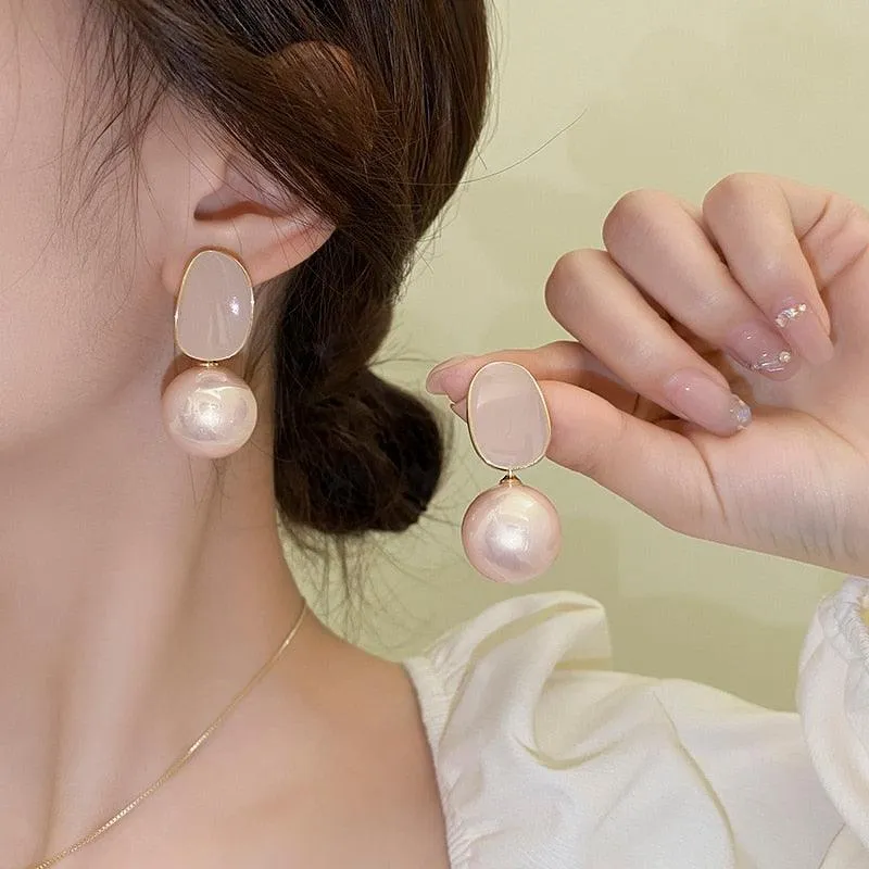 2023 Korean Pearl Dangle Water Drop Earrings