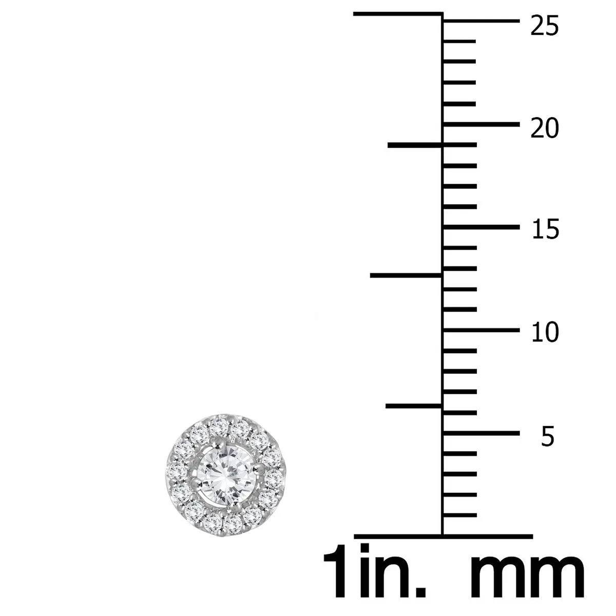 3/8 Ctw Genuine Diamond Halo Earrings 10K White Gold