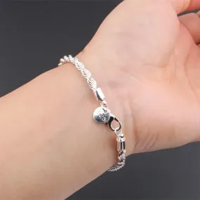 925 Sterling Silver Fashion Silver Jewelry Gift 2024 New High Quality Women Men Chain Male Twisted Rope Necklace Bracelets Gift