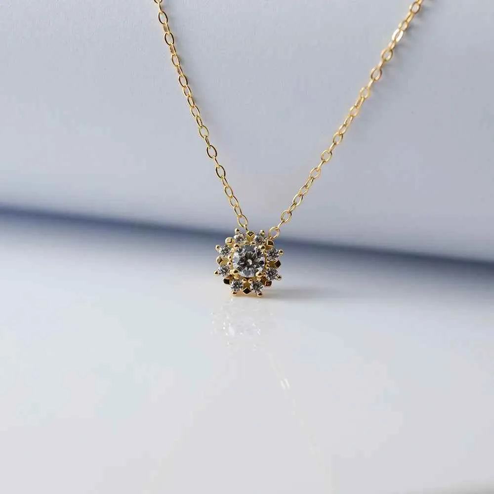 925 Sterling Silver Necklace and Earrings Charm Jewelry Set - Sunflower Pendant - Xm256