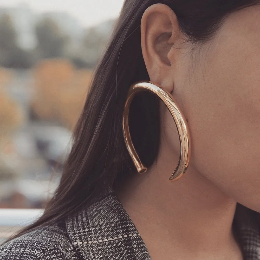 AENSOA Trendy Big Open Round Drop Earrings