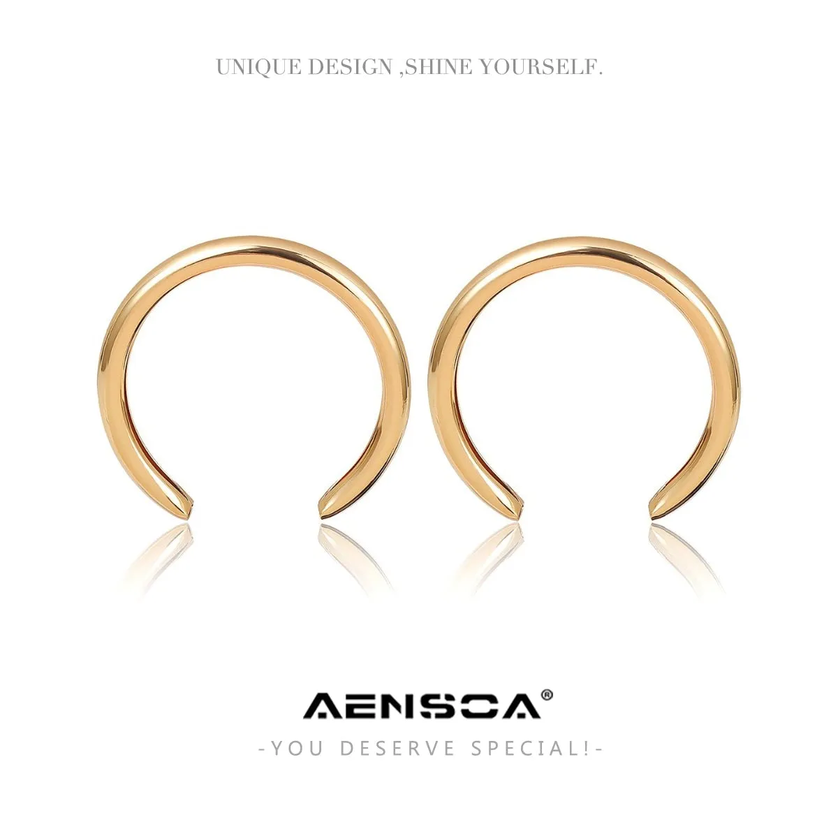 AENSOA Trendy Big Open Round Drop Earrings