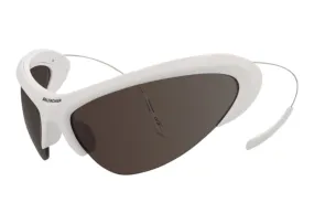 Balenciaga Shield Wrap Sunglasses White/Silver/Grey