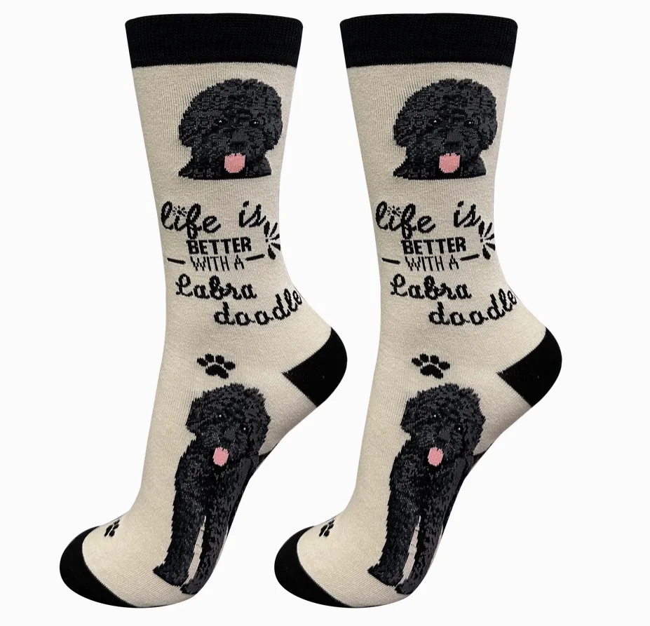 Black Labradoodle - Life is Better Socks
