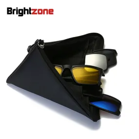 Brightzone Unisex Full Rim Square Tr 90 Eyeglasses Clip On Sunglasses Js3356a