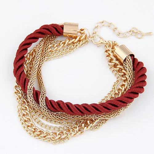 Charm Bracelet for women Fashion Jewelry Gold Chain Braided Rope Multilayer Bracelets & Bangles for Women