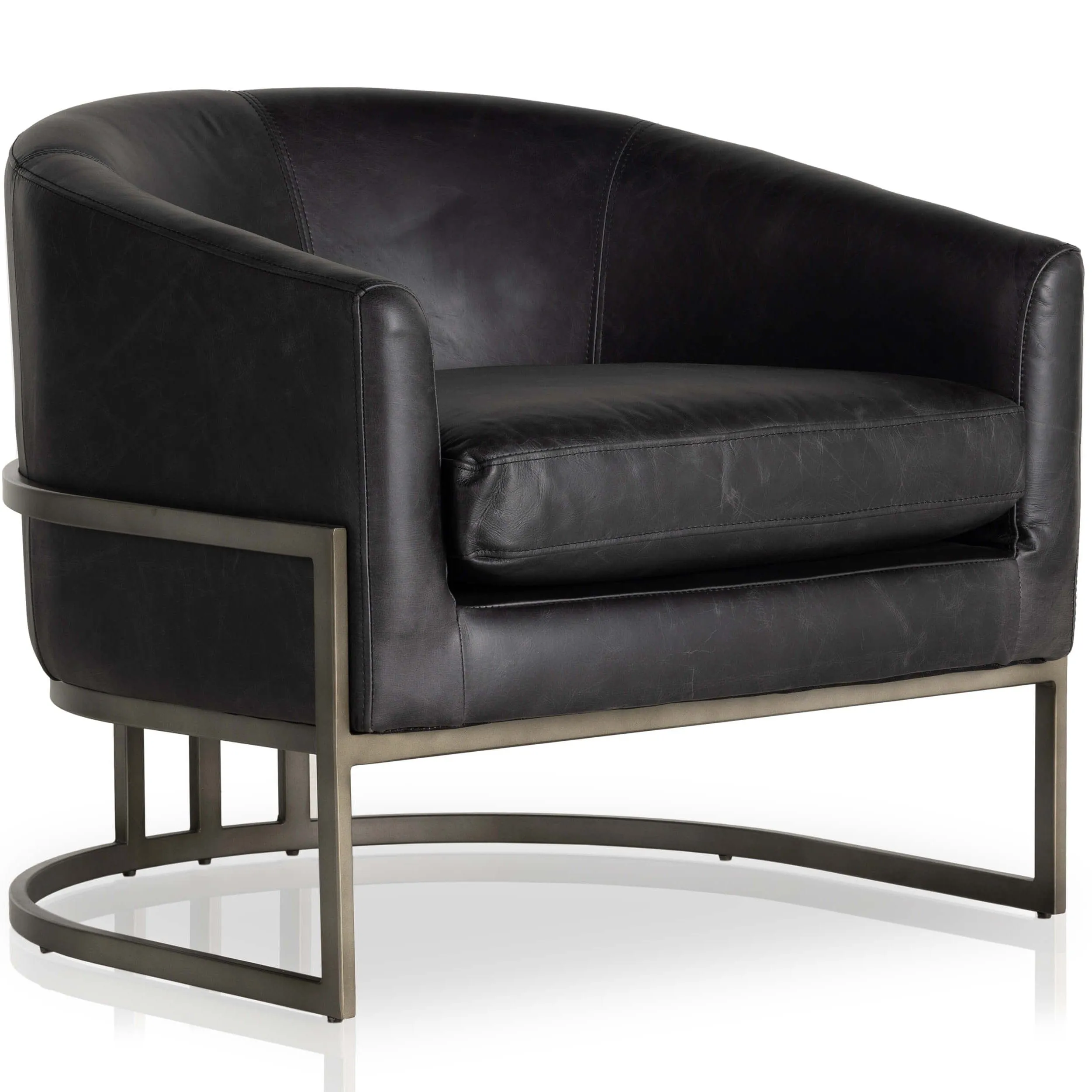 Corbin Leather Chair, Durango Smoke/Vessel Grey
