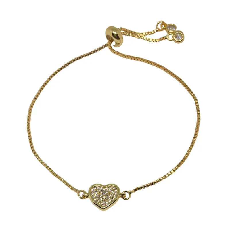 Crystal Heart Slider Bracelet