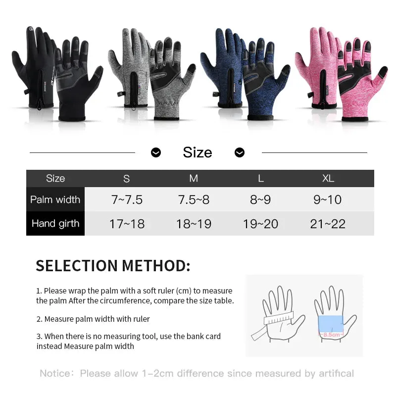 Cycling Gloves Touchscreen Full Finger Winter Gloves Waterproof Guantes Motociclista Bike Skiing Motorcycle Riding