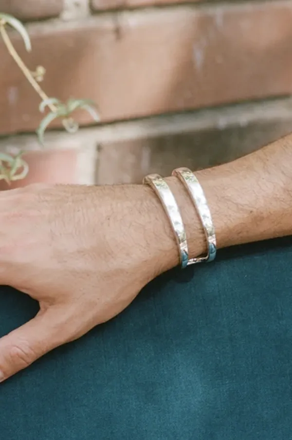 Dual Beam Cuff in White Bronze