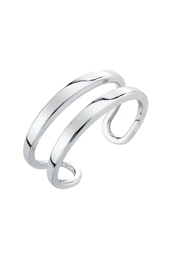 Dual Beam Cuff in White Bronze