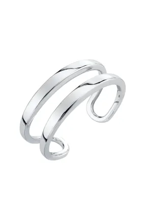 Dual Beam Cuff in White Bronze