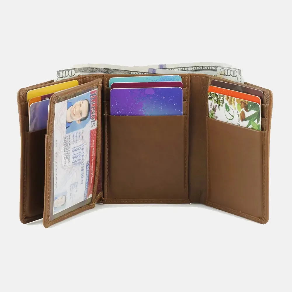 Elowen leather trifold wallets for men