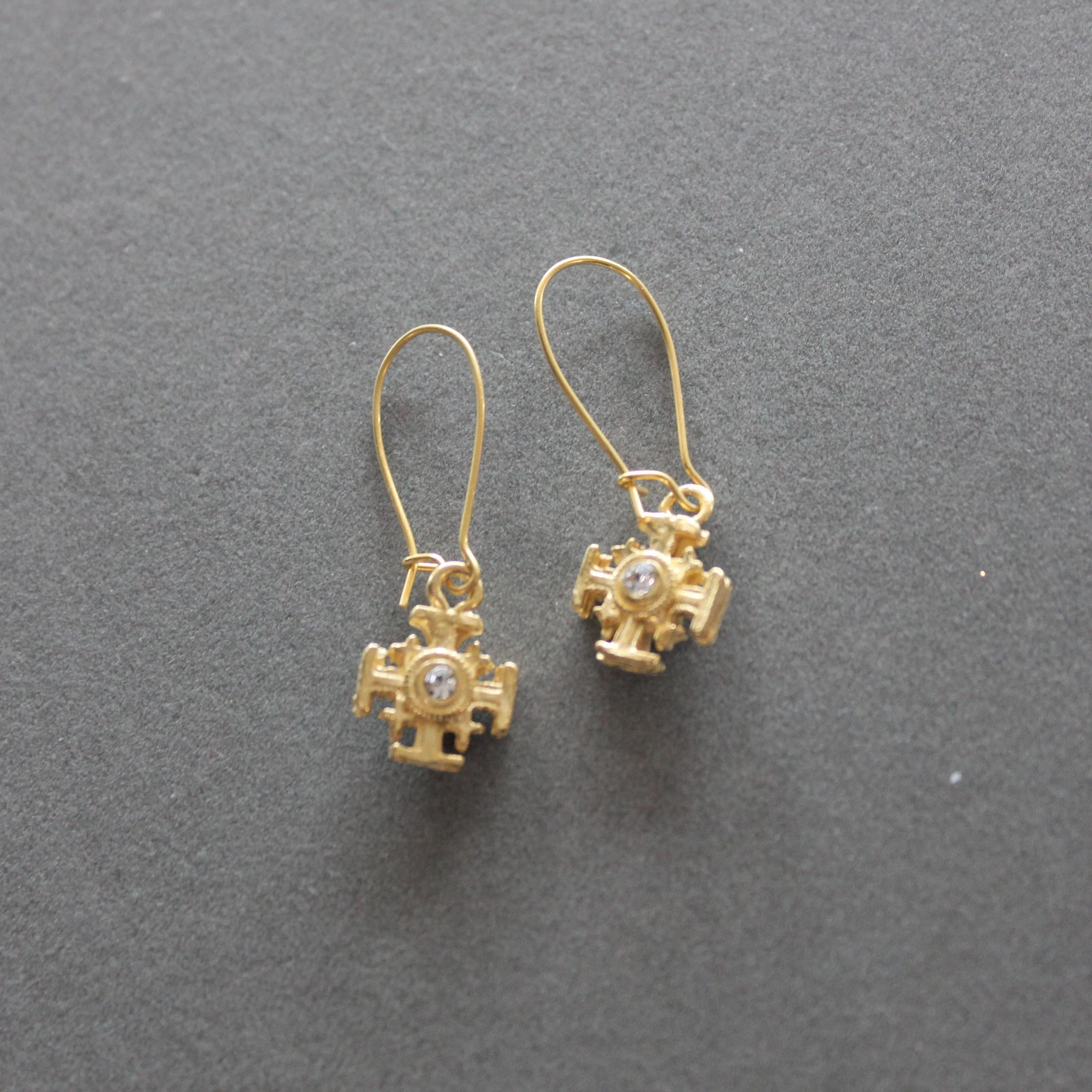 ER76 Jerusalem Cross Earrings