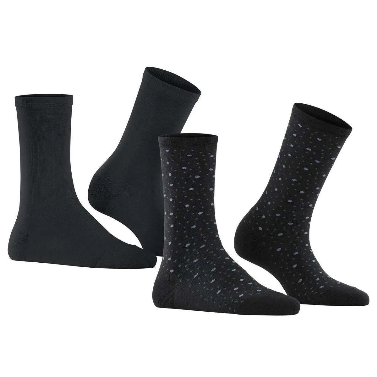 Esprit Black Playful Dot 2 Pack Socks