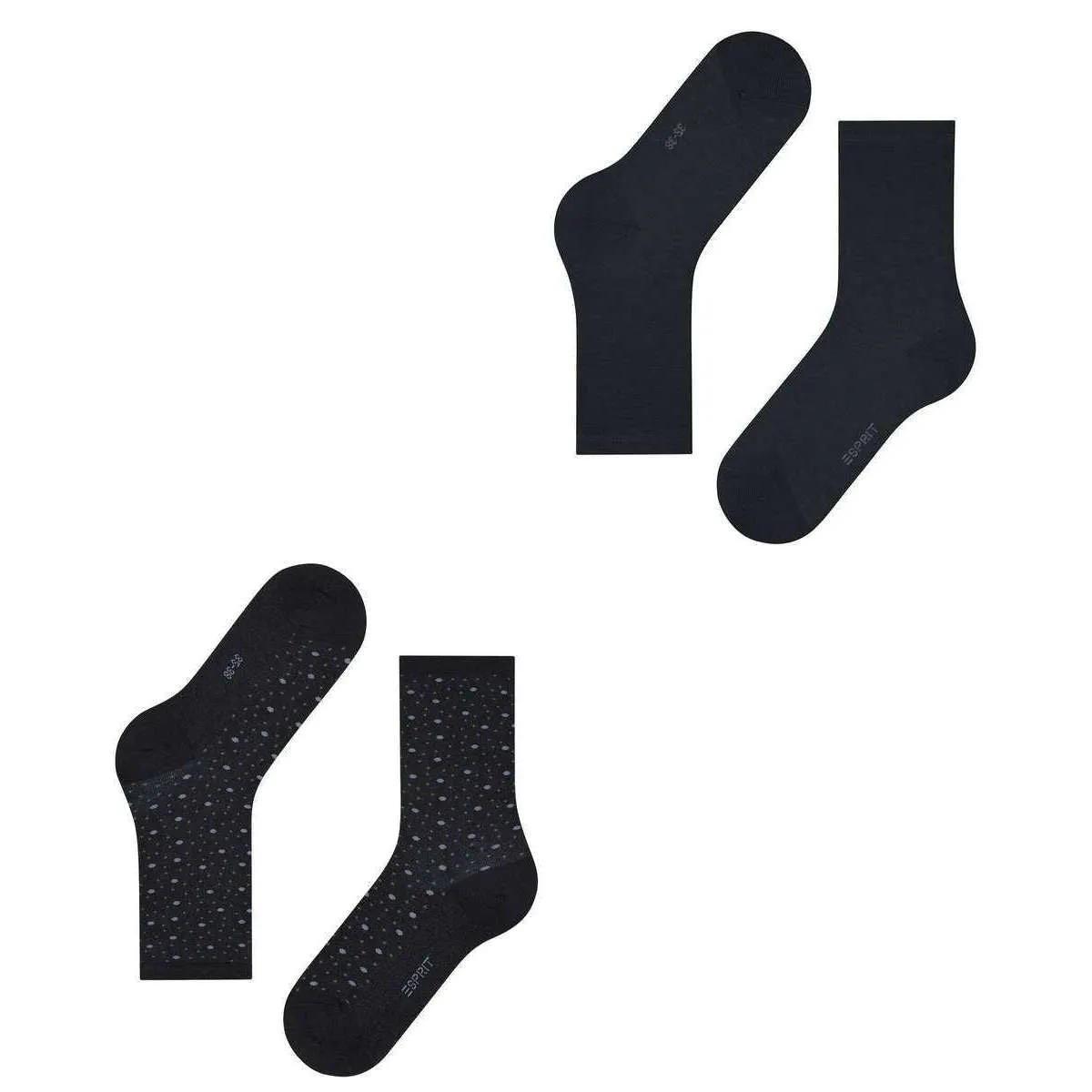 Esprit Black Playful Dot 2 Pack Socks