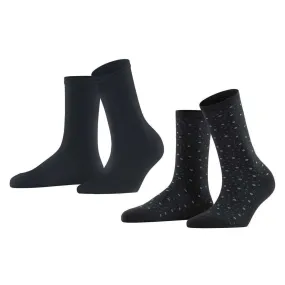 Esprit Black Playful Dot 2 Pack Socks