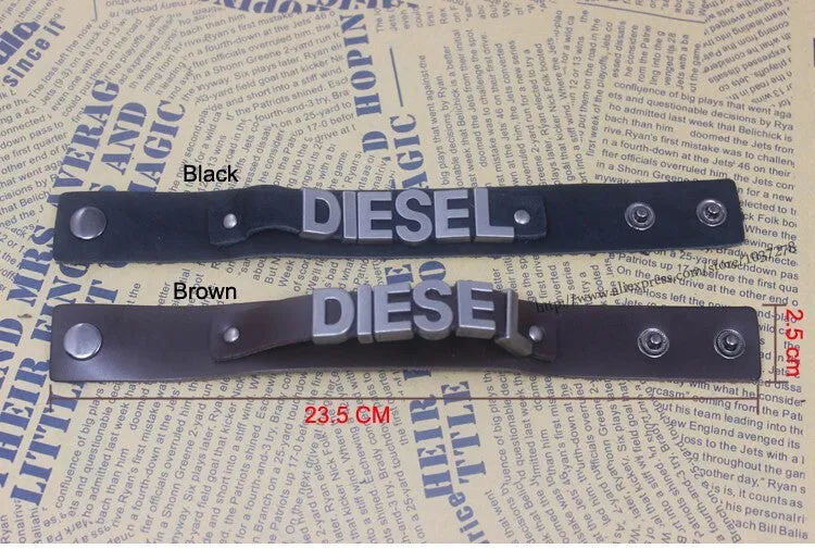 European Style Men Wrap Bracelets Brand Cowhide Leather Wide Male Bangle Bracelet Vintage Letter Jewelry