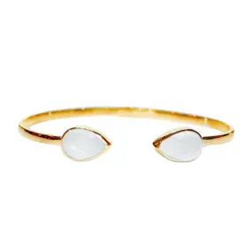 Faceted Two Stone Bezel Set Bracelet