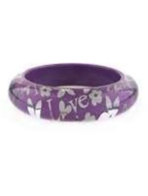 Fun Purple/Silver Bangle Bracelet