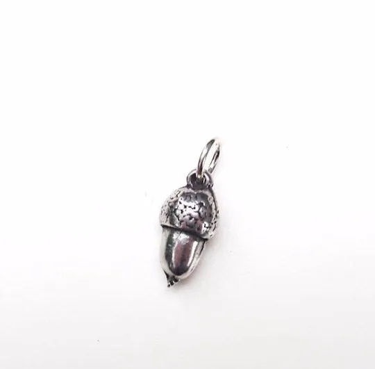 Gold Acorn Charm, Acorn Necklace, Fall Charm, Gold Charm, Charm Bracelet, Jewelry Making, Pewter Charm, Nature Charm, Garden Jewelry