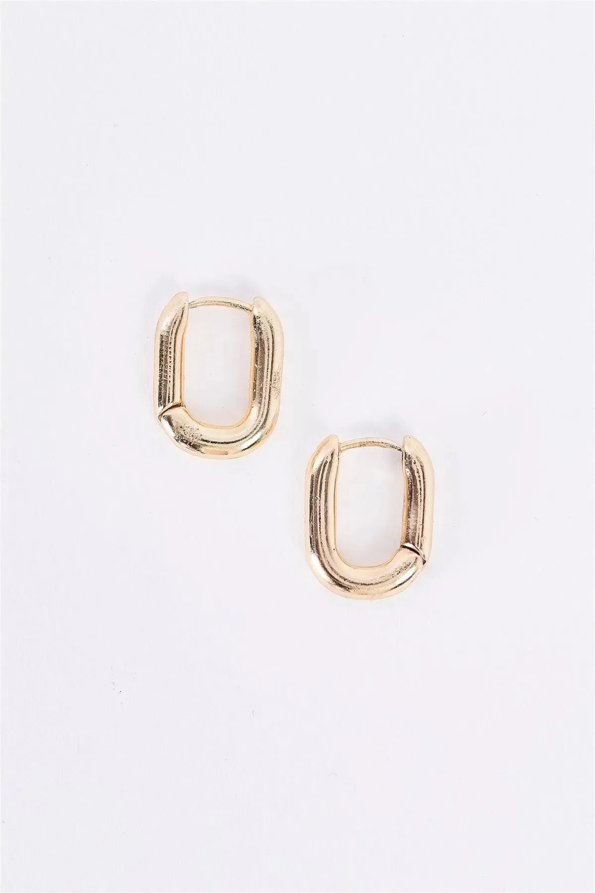 Gold Tiny Oval Huggie Earrings /3 Pieces