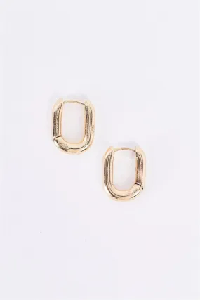 Gold Tiny Oval Huggie Earrings /3 Pieces