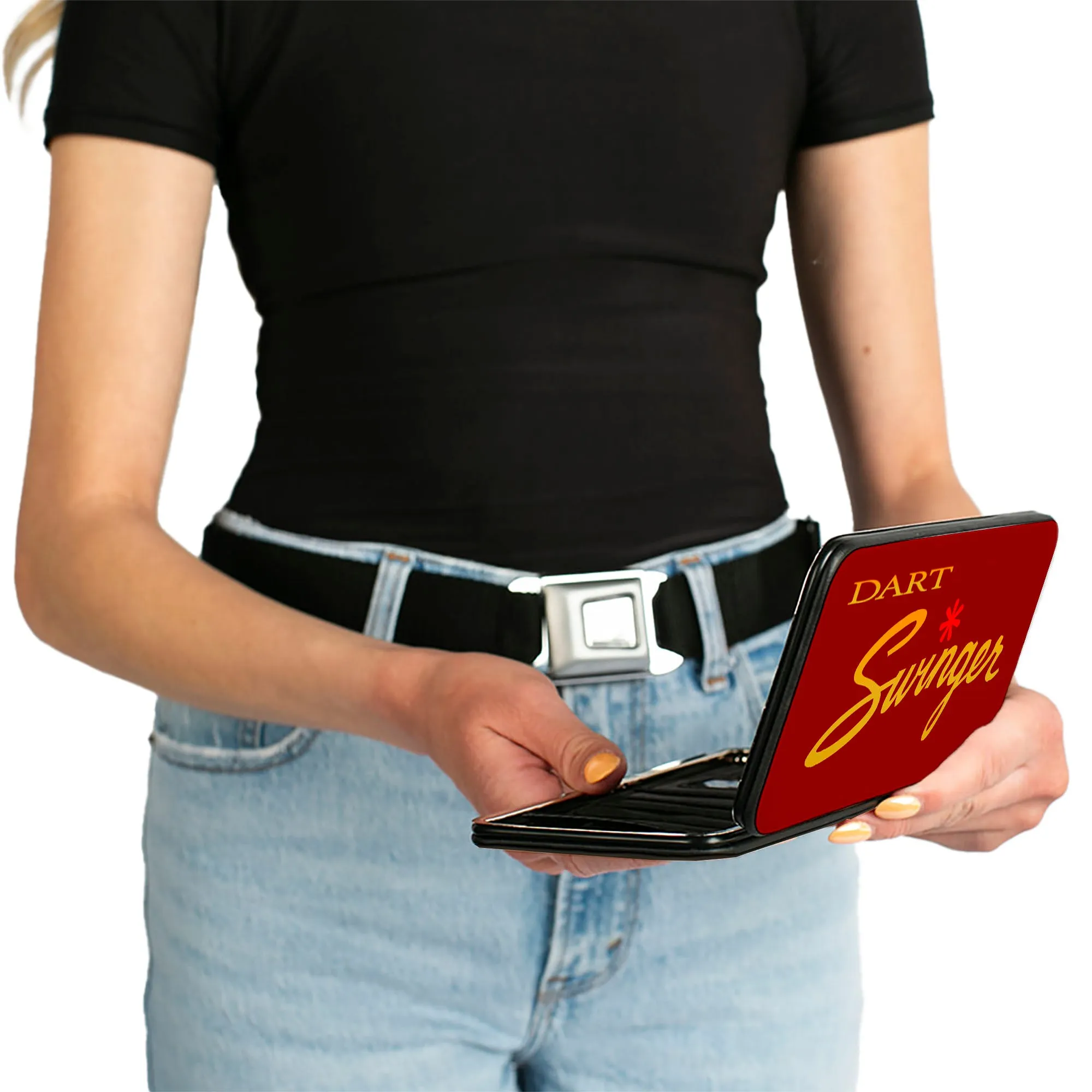 Hinged Wallet - Dodge DART SWINGER Script Reds Yellow-Fade
