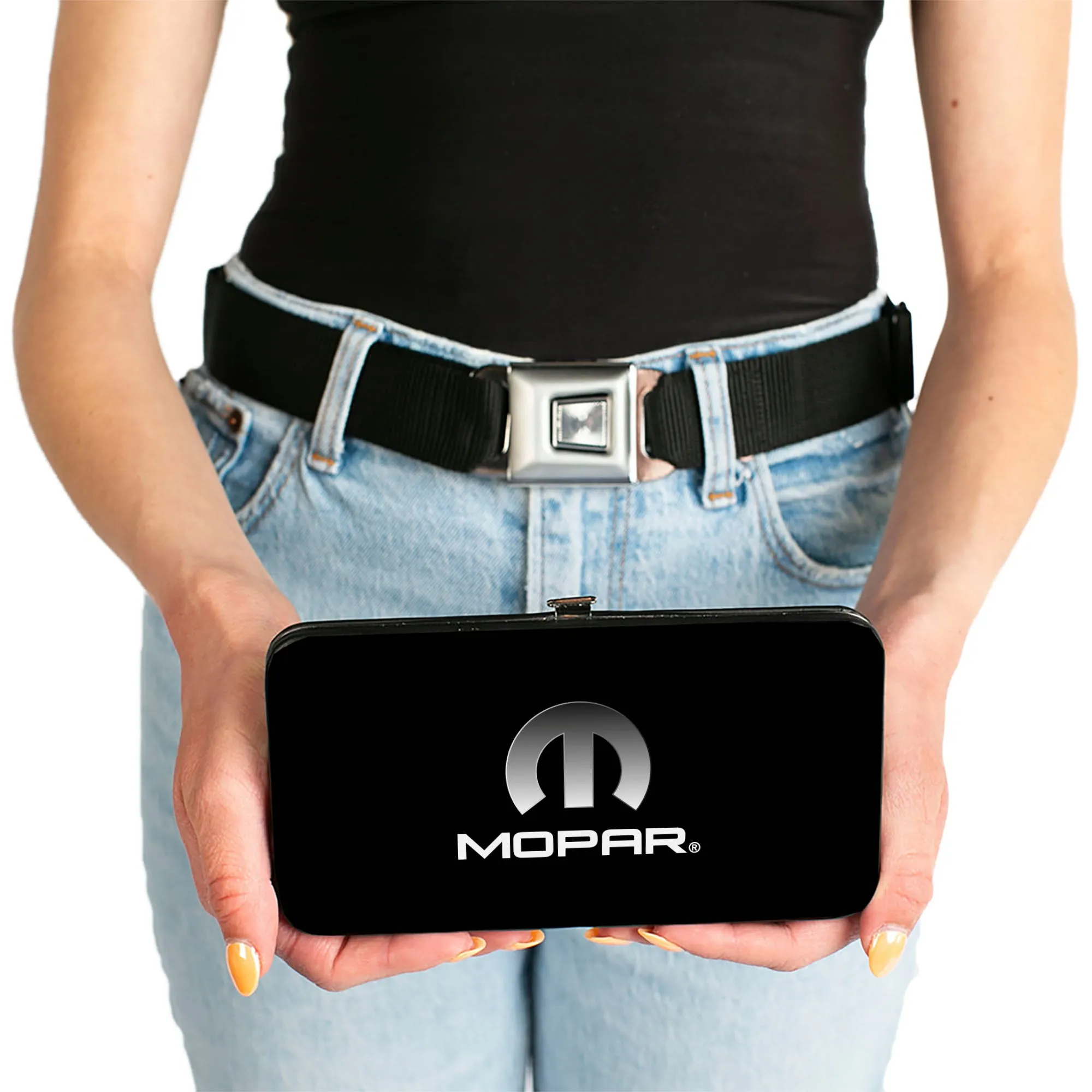 Hinged Wallet - MOPAR Logo Black Silver Gradient