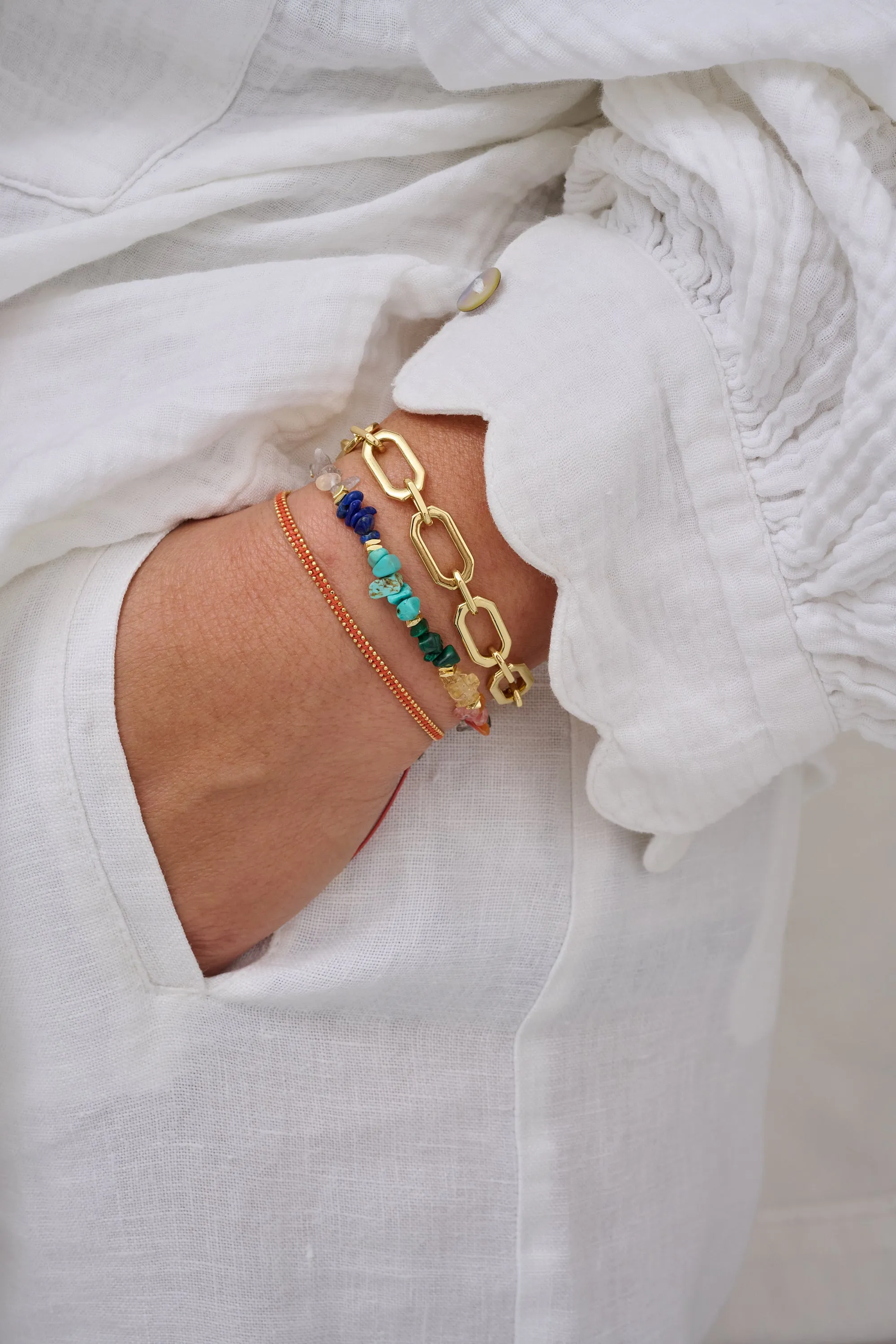 Hue 3 Layer Gemstone Bracelet Stack