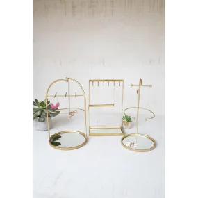 Kalalou - SET OF THREE TABLETOP JEWELRY STAND WITH MIRROR BASES - CHW1189
