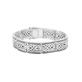 Keith Jack Sterling Silver Oxidized Brave Heart Bracelet
