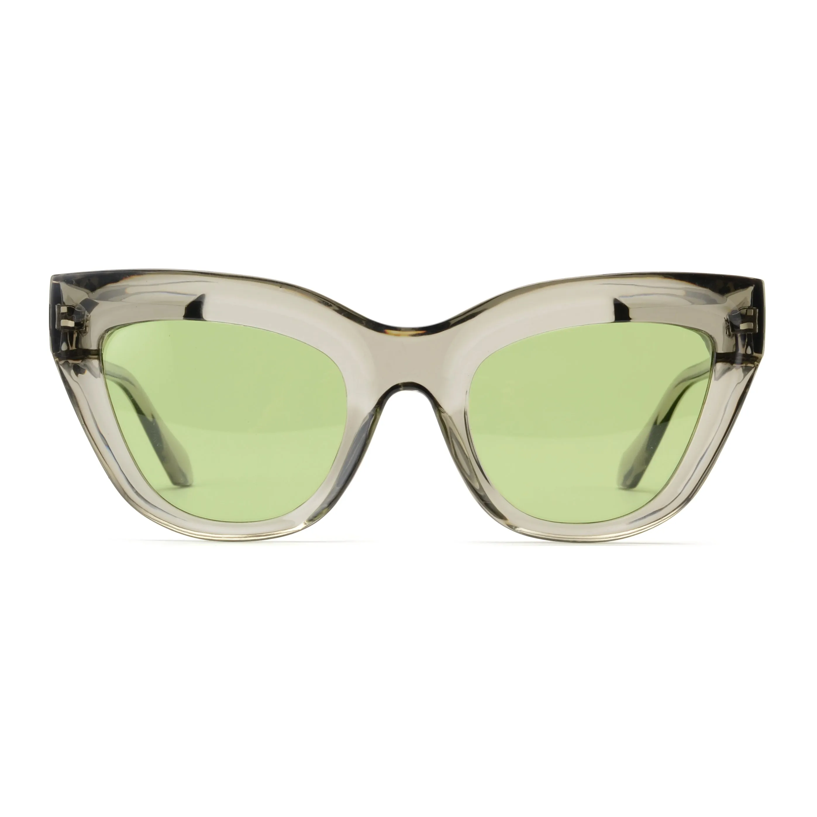 KELSEY | Transparent Grey | Green Lens