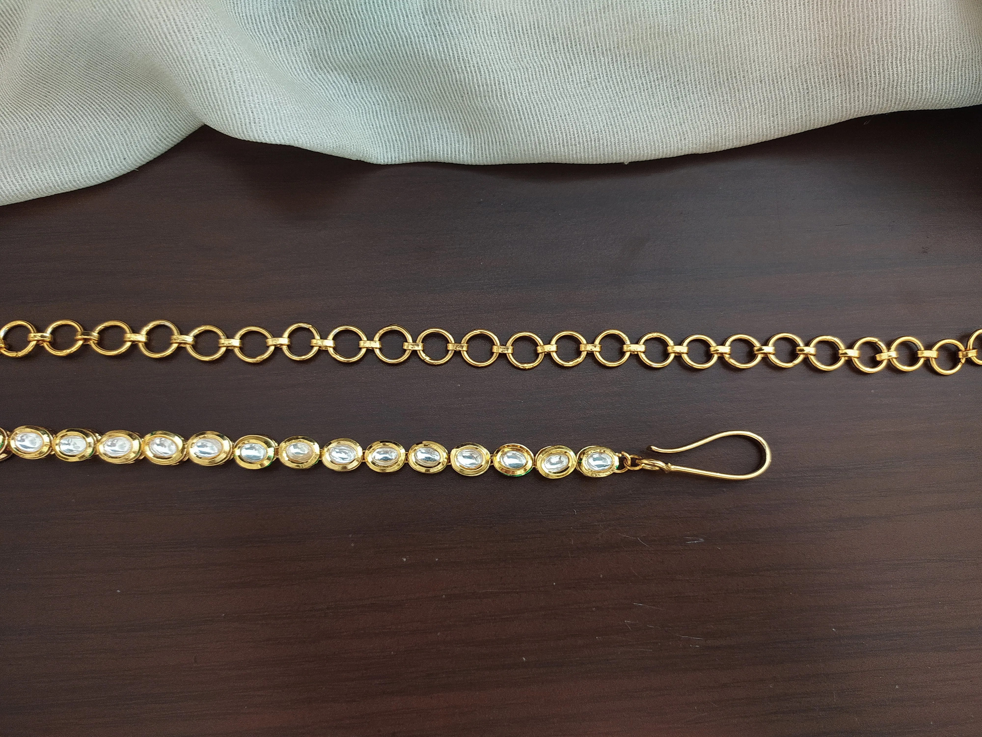 Kundan Oval-Shaped Hip Chain