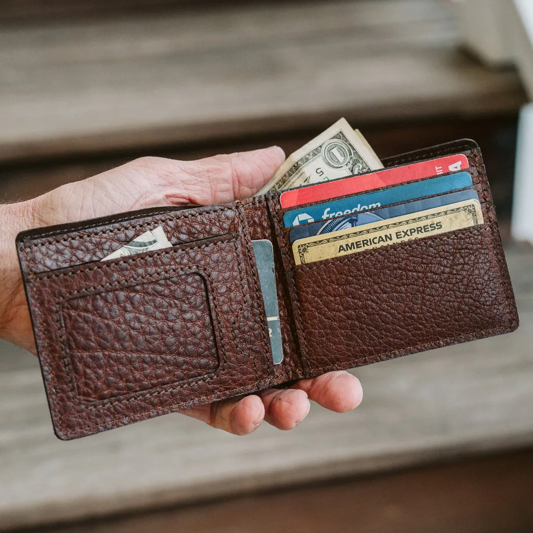 Limited Edition Roosevelt Leather Billfold Wallet | Buffalo Grain