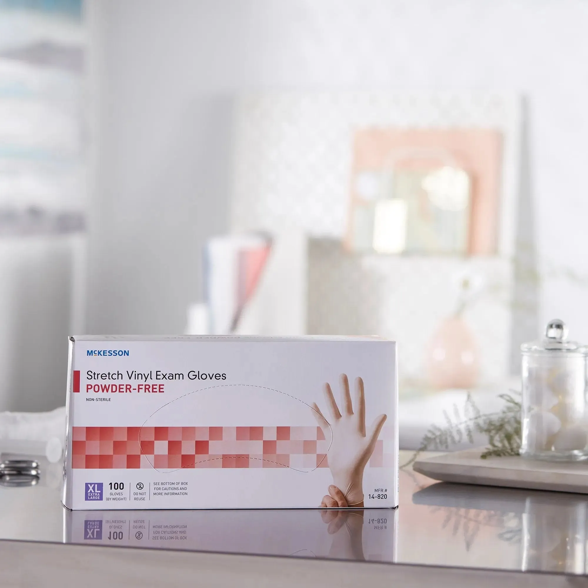 McKesson Stretch Vinyl Exam Glove, Extra Large, Ivory