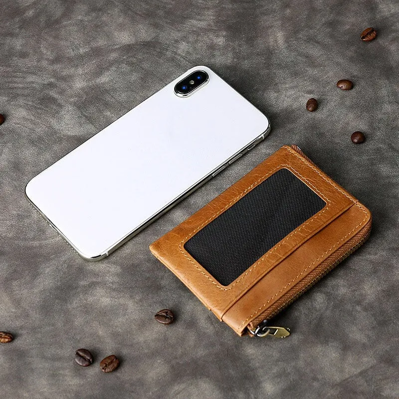 Men Genuine Leather Wallets Retro Multifunctional RFID Anti-theft Brush Card Holder Money Clip Coin Purse Cowhide