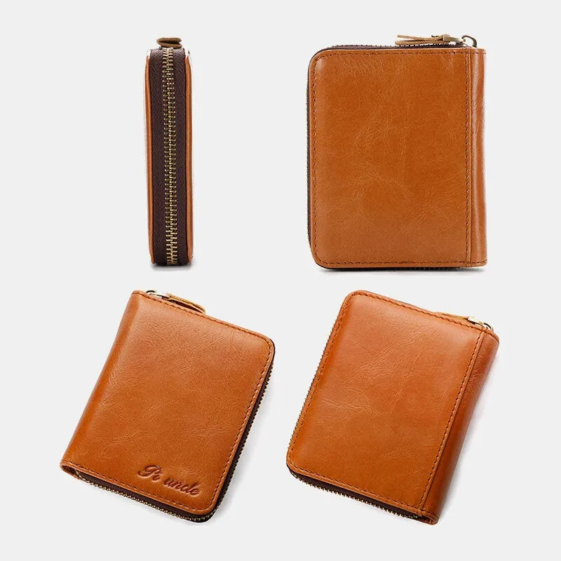 Men Mini Short Bifold Small Wallets RFID Blocking Multi-card Slot Card Holder Coin Purse Front Pocket Wallet
