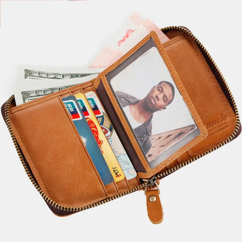 Men Mini Short Bifold Small Wallets RFID Blocking Multi-card Slot Card Holder Coin Purse Front Pocket Wallet