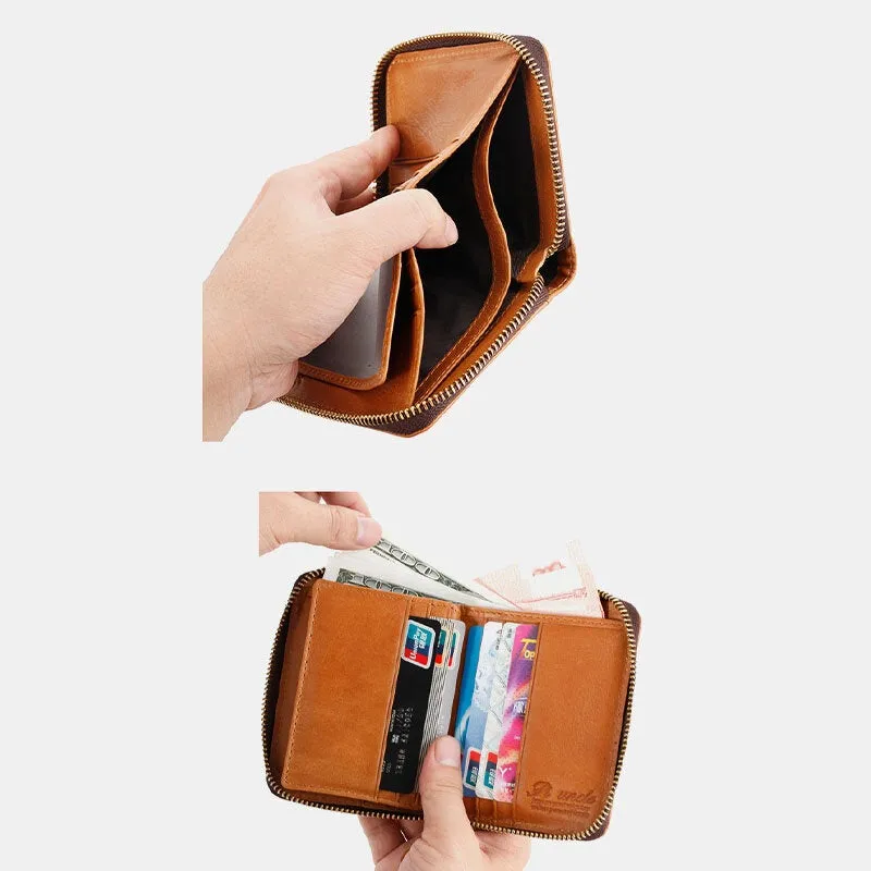 Men Mini Short Bifold Small Wallets RFID Blocking Multi-card Slot Card Holder Coin Purse Front Pocket Wallet