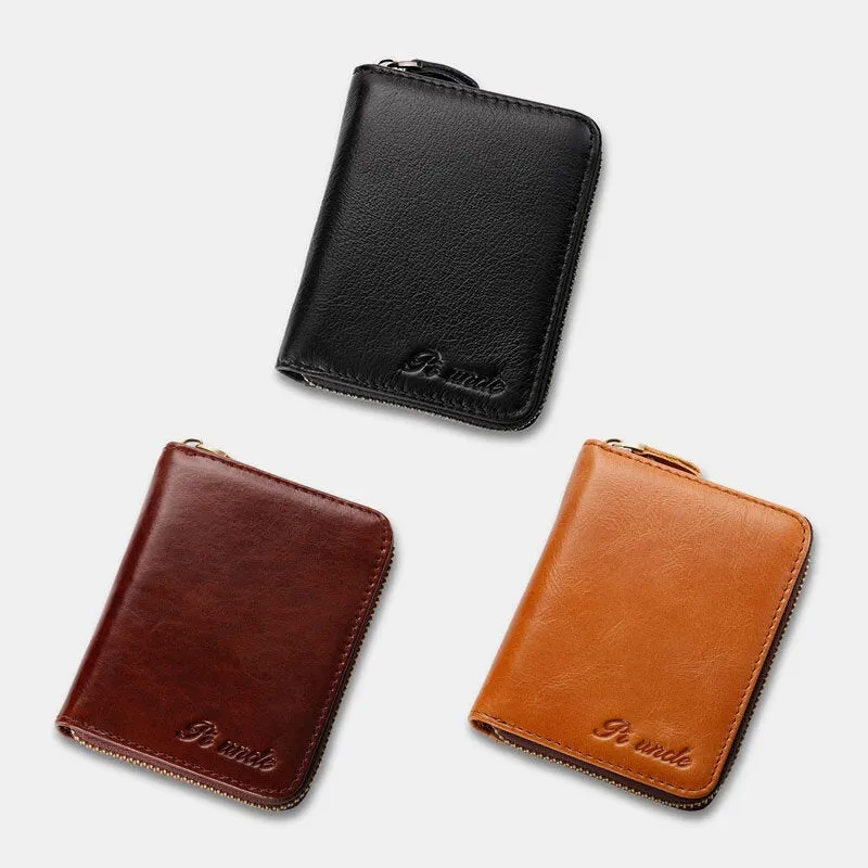 Men Mini Short Bifold Small Wallets RFID Blocking Multi-card Slot Card Holder Coin Purse Front Pocket Wallet