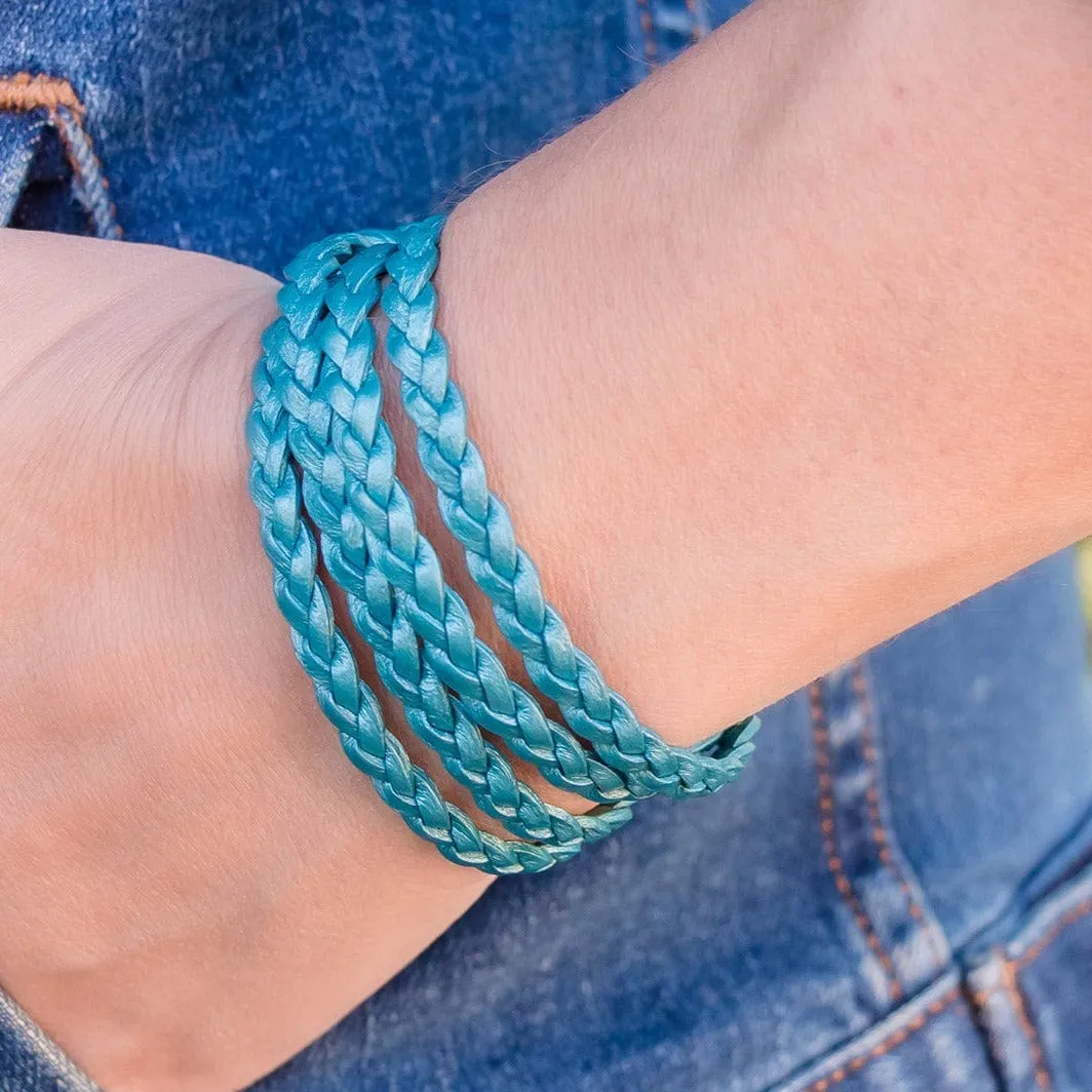 Nate Braided Leather Bracelet with Stainless Steel Clasp
