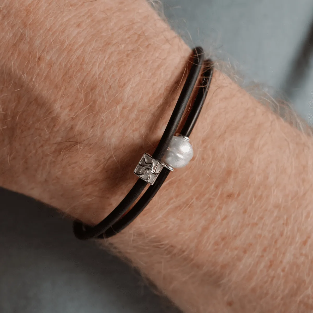 Neoprene Seagrass Bracelet Triangular Sterling Silver