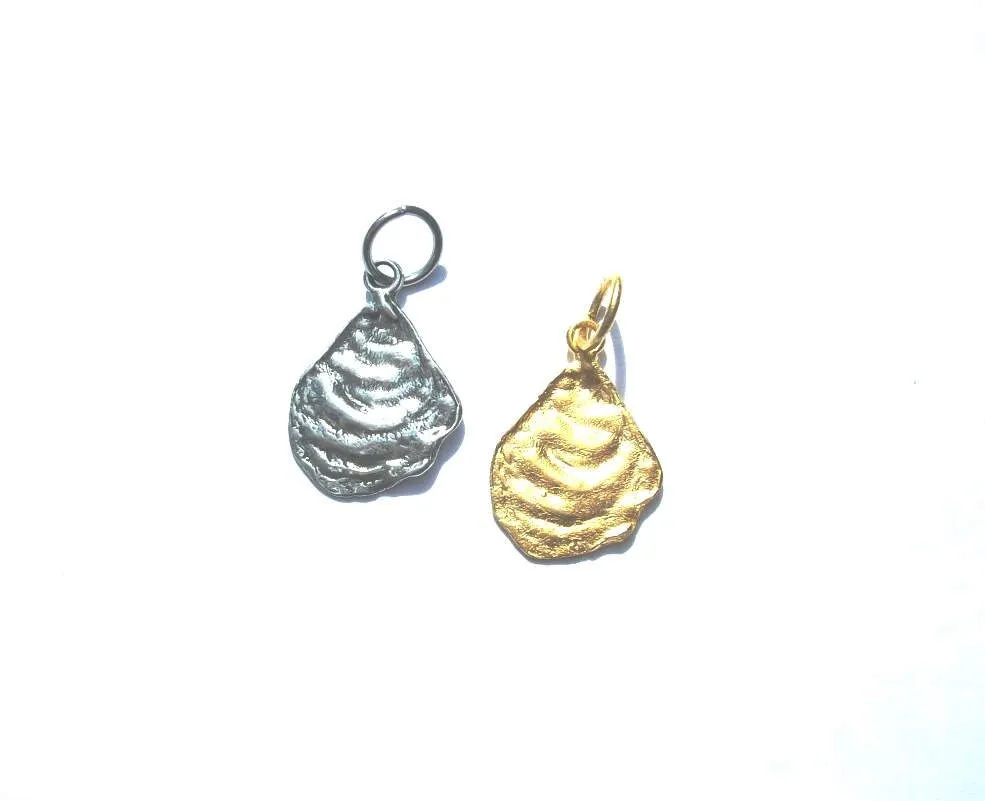 Odette the Oyster, Oyster Charm, Seashell Charm, Shell Charm, Gold Charm, Beach Charm, Beach Jewelry, Summer Jewelry, Shell
