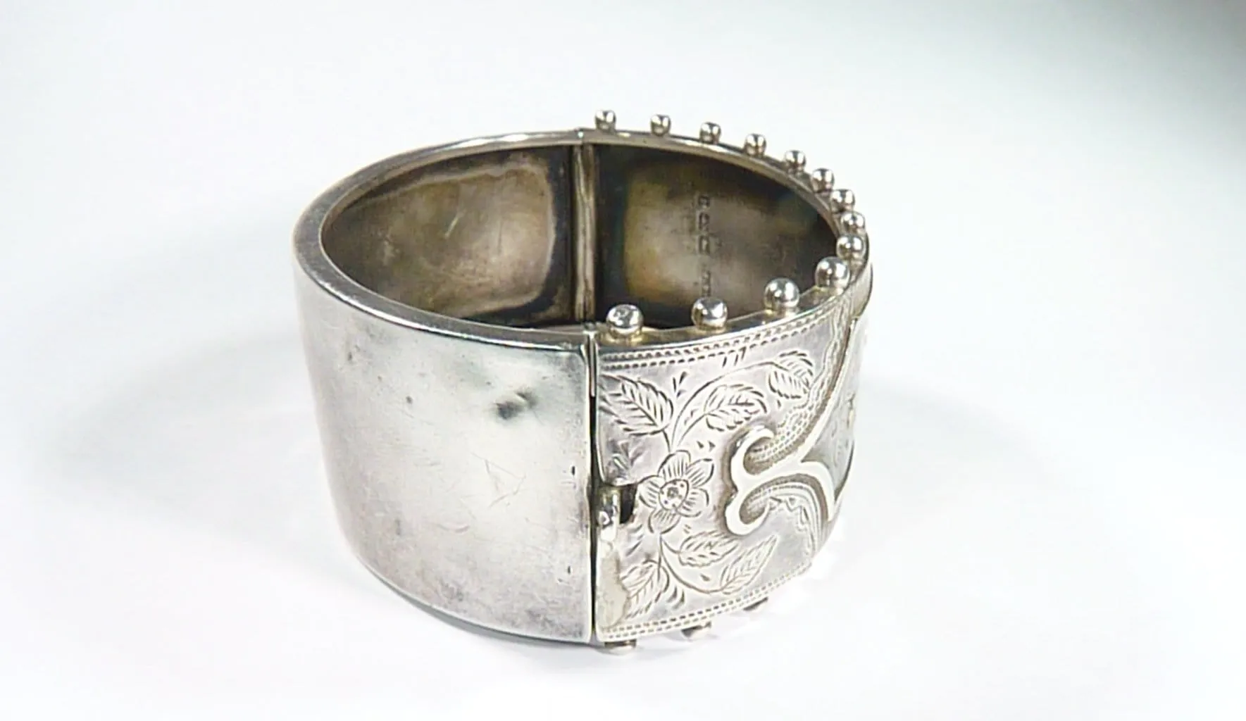 Ornate Victorian Aesthetic Hallmarked Silver Yellow & Rose Gold Bracelet 1884