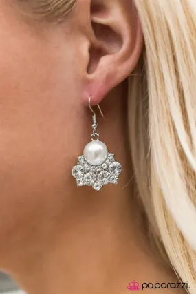 Paparazzi Earring ~ TARTE It Up - White