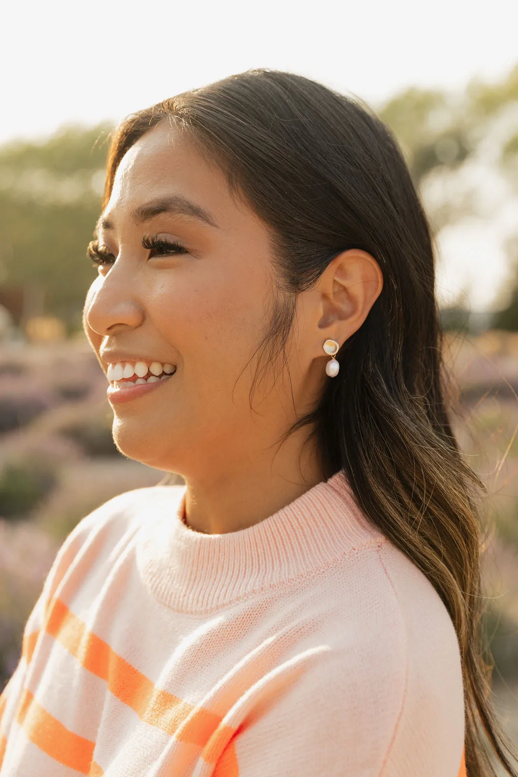 Pearl Drop Earrings-Gold