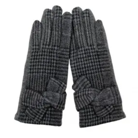 Plaid Smart Glove with Knot