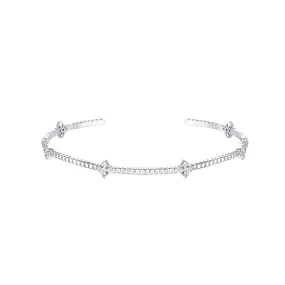 Radiant Cross Station Mini Cuff Bracelet in Silver
